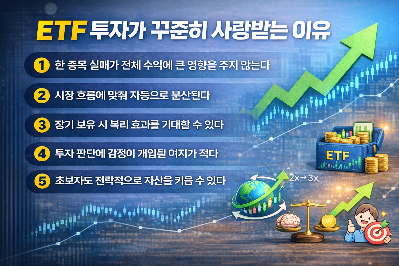 ETF 투자가 꾸준히 사랑받는 이유를 한눈에 정리한 핵심 인포그래픽