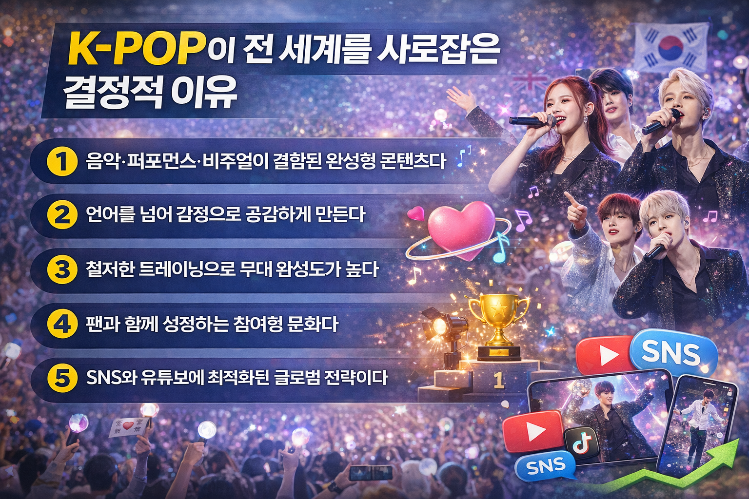 K-POP이 전 세계를 사로잡은 결정적 이유를 한눈에 정리한 인포그래픽