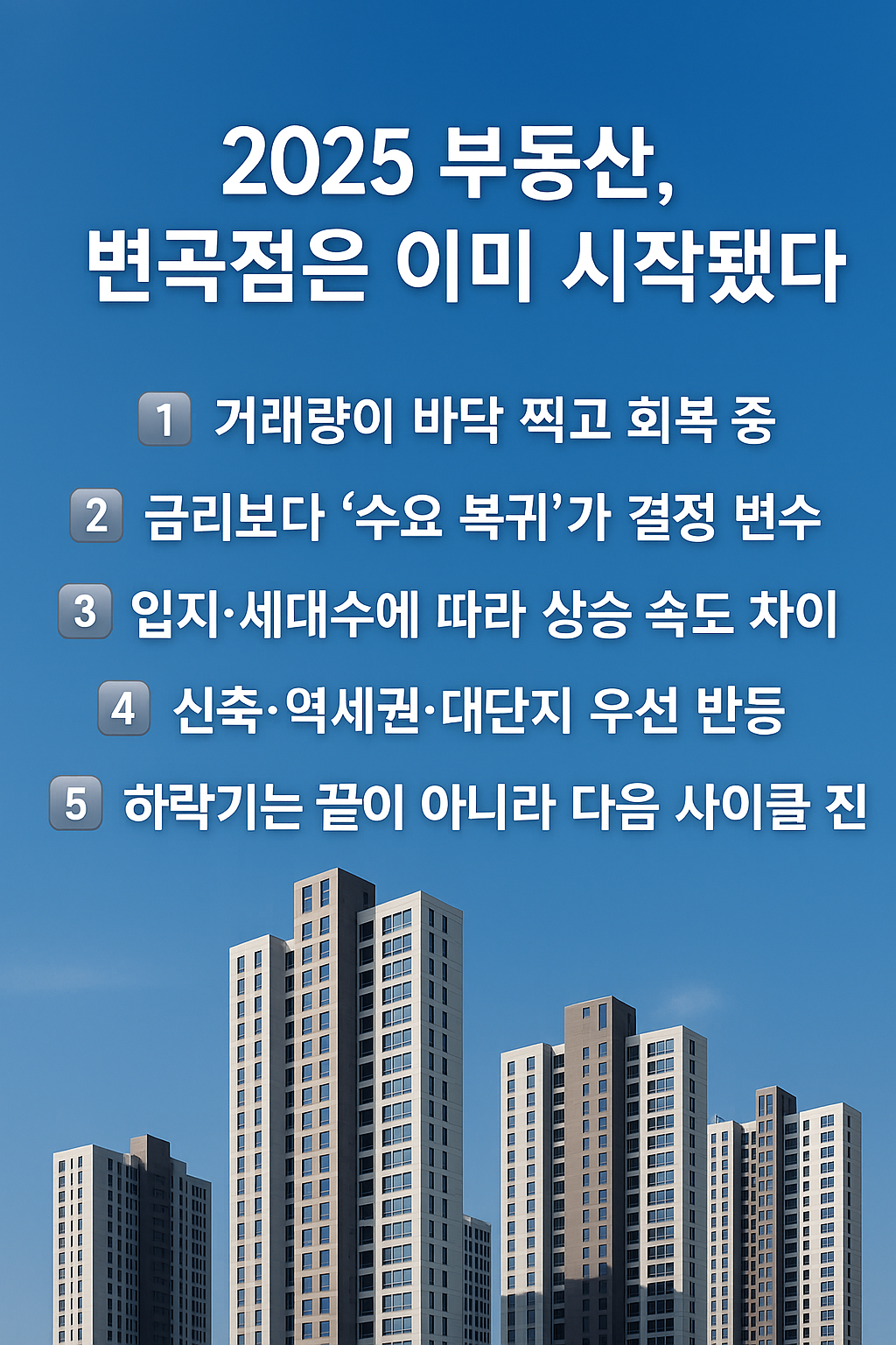 2025년 부동산 변곡점 흐름을 시각화한 인포그래픽
