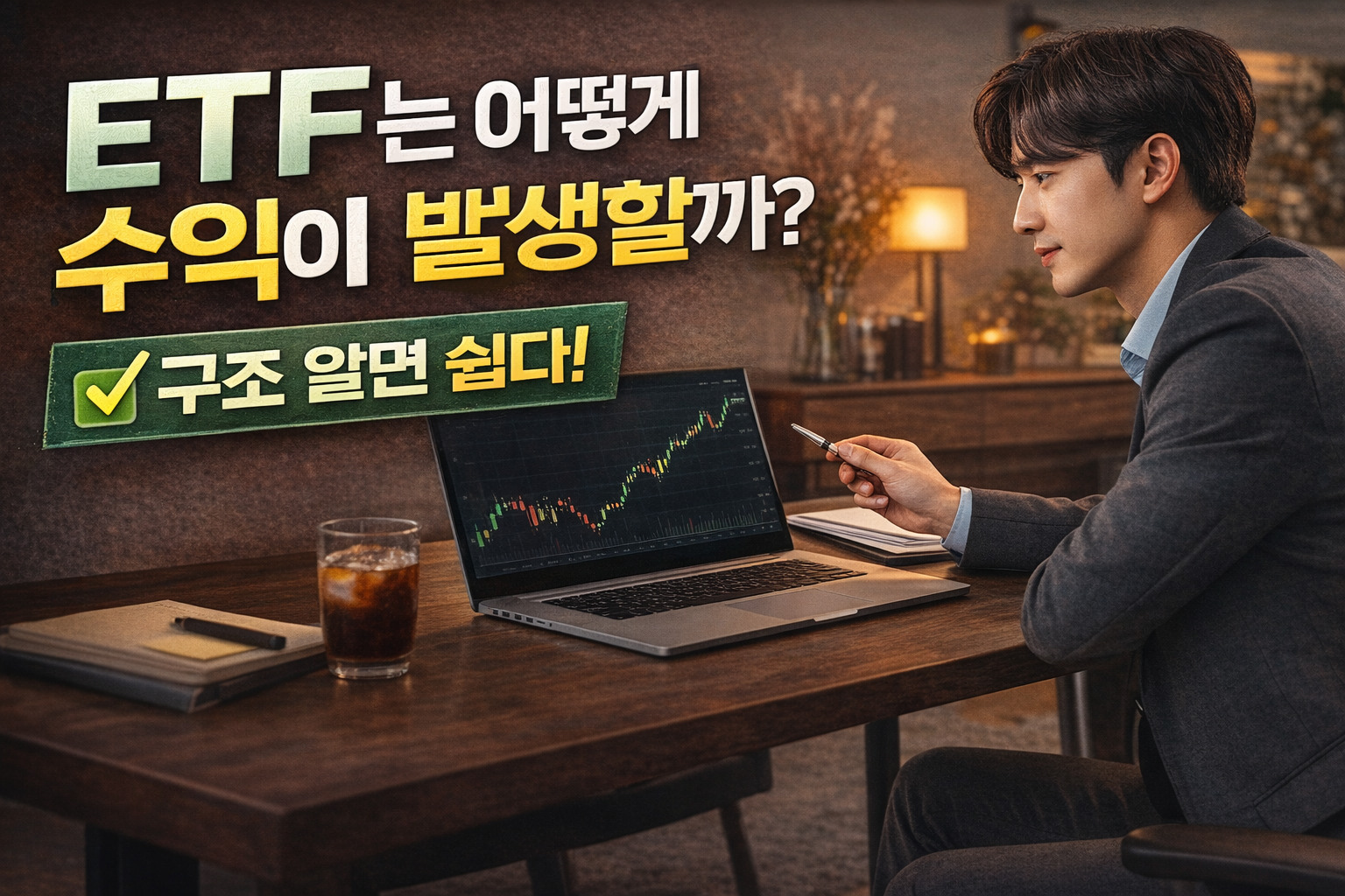 ETF 수익 발생 구조를 이해하는 내용을 상징적으로 표현한 썸네일 이미지