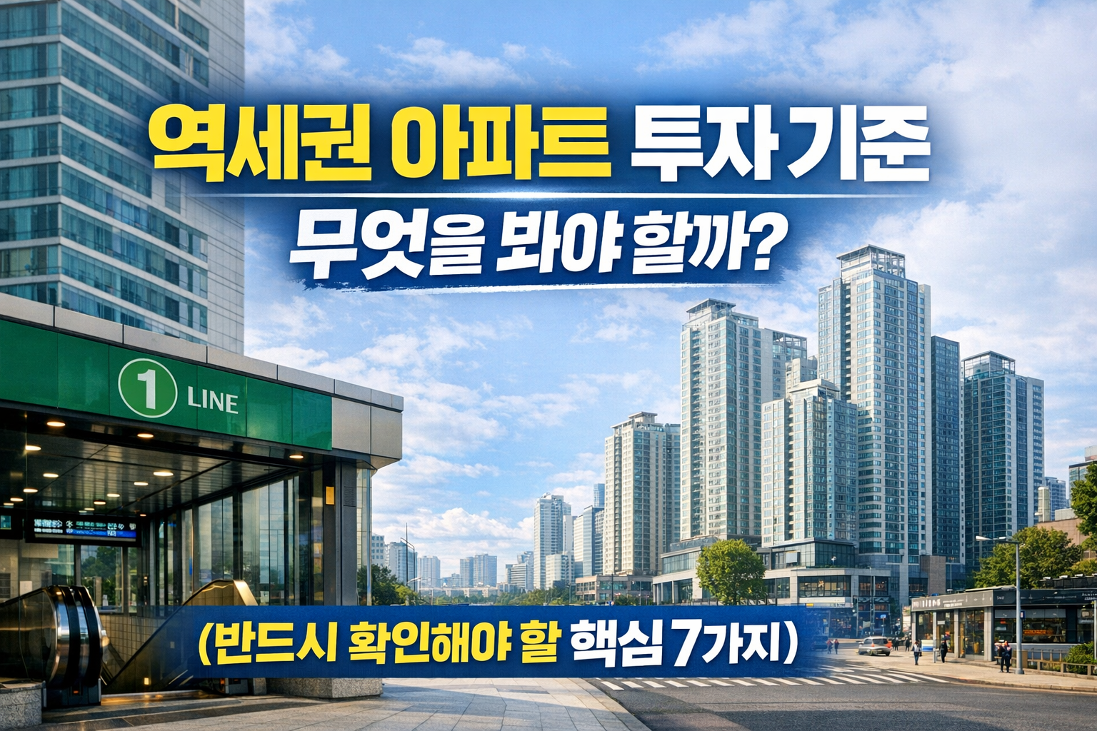 역세권 아파트 투자 기준 무엇을 봐야 할까? (반드시 확인해야 할 핵심 7가지)