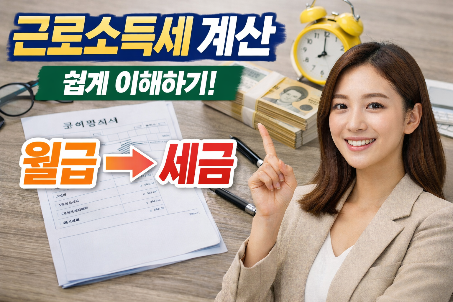 근로소득세 계산 구조 쉽게 이해하기 (월급에서 세금이 어떻게 계산되는지)