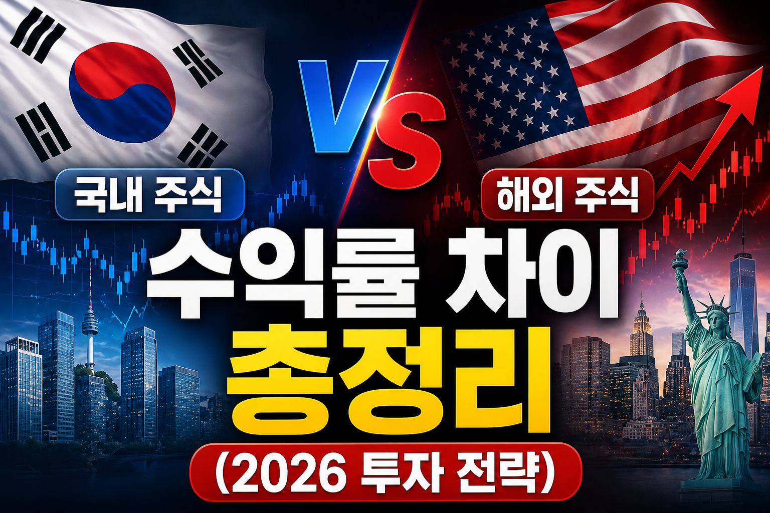 국내 주식 vs 해외 주식 수익률 차이 총정리  (2026 투자 전략)