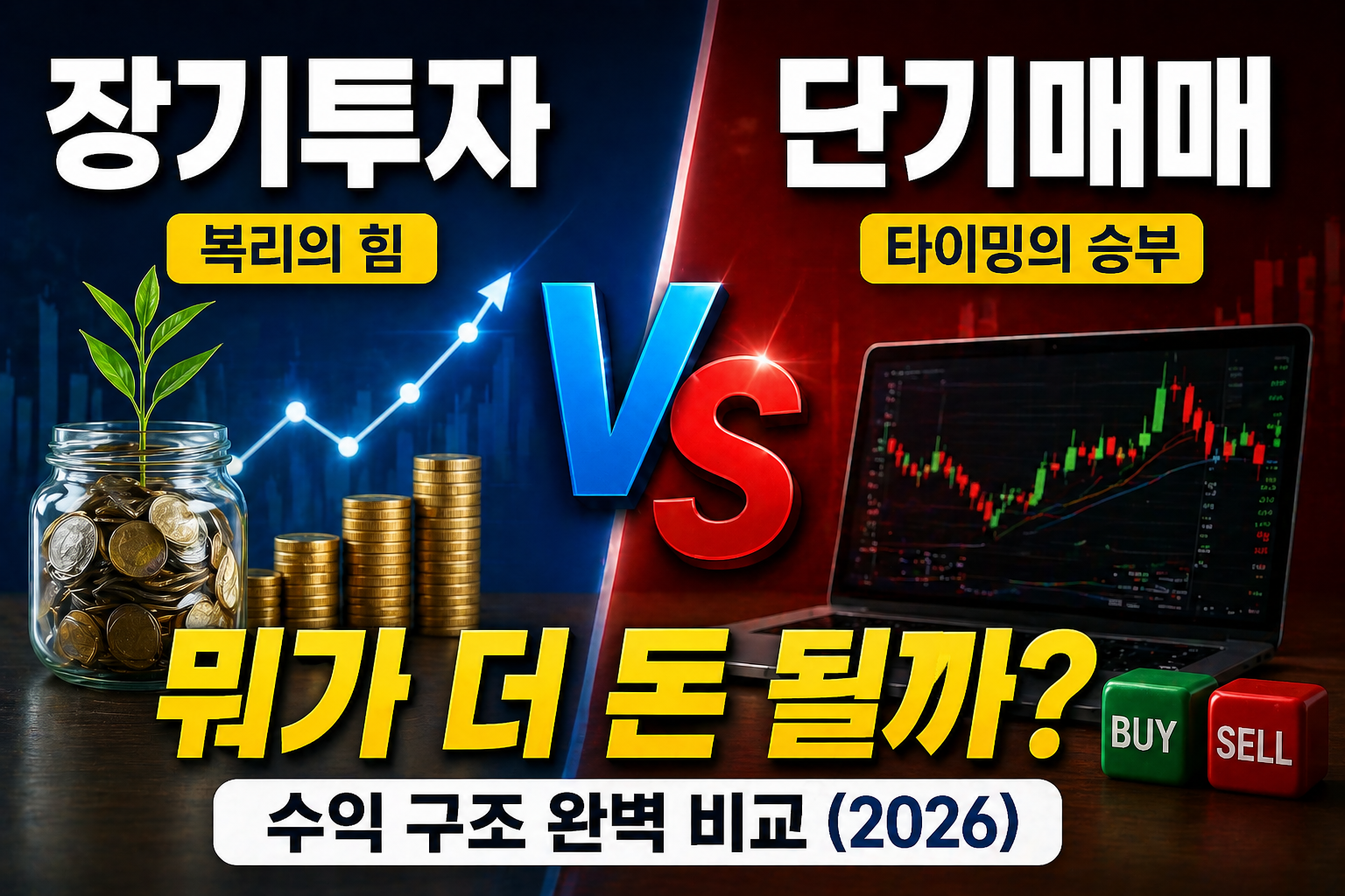 장기투자 vs 단기매매 뭐가 더 돈 될까? 수익 구조 완벽 비교 (2026)