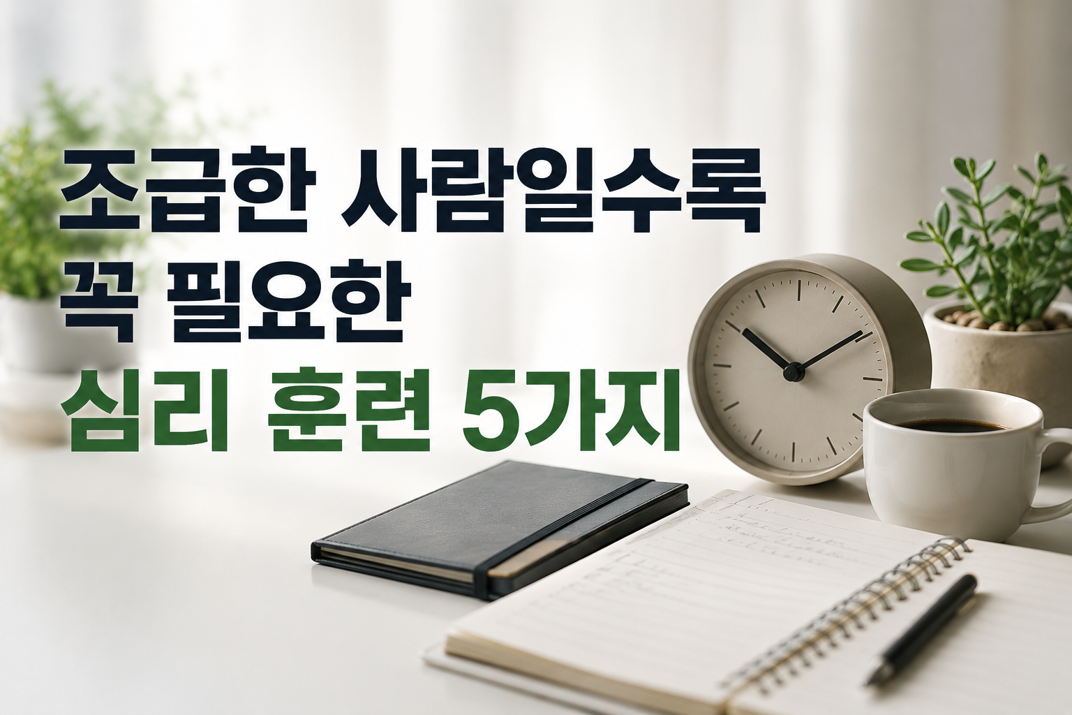 조급한 사람일수록 꼭 필요한 심리 훈련 5가지