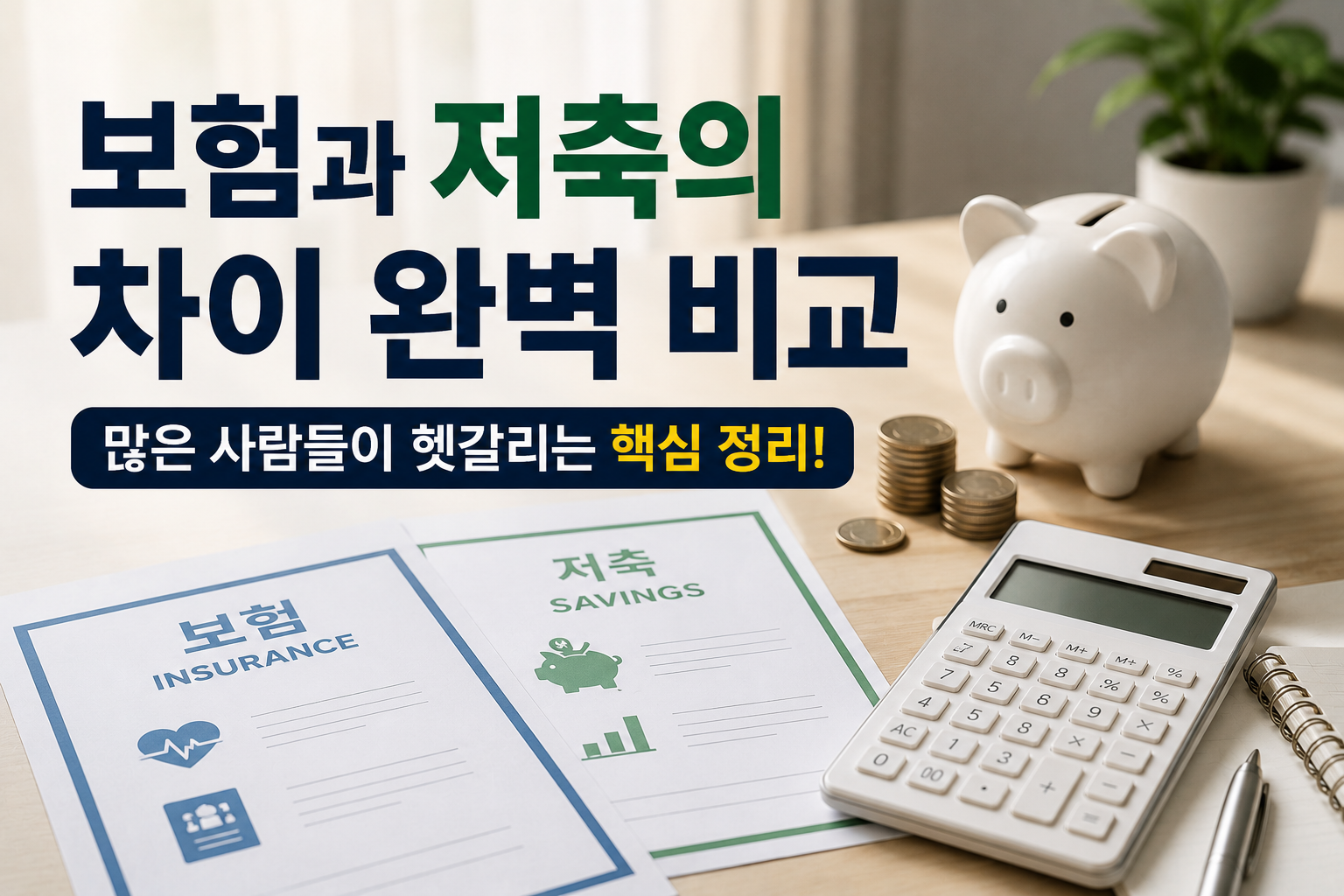보험과 저축의 차이 완벽 비교 (많은 사람들이 헷갈리는 핵심 정리)