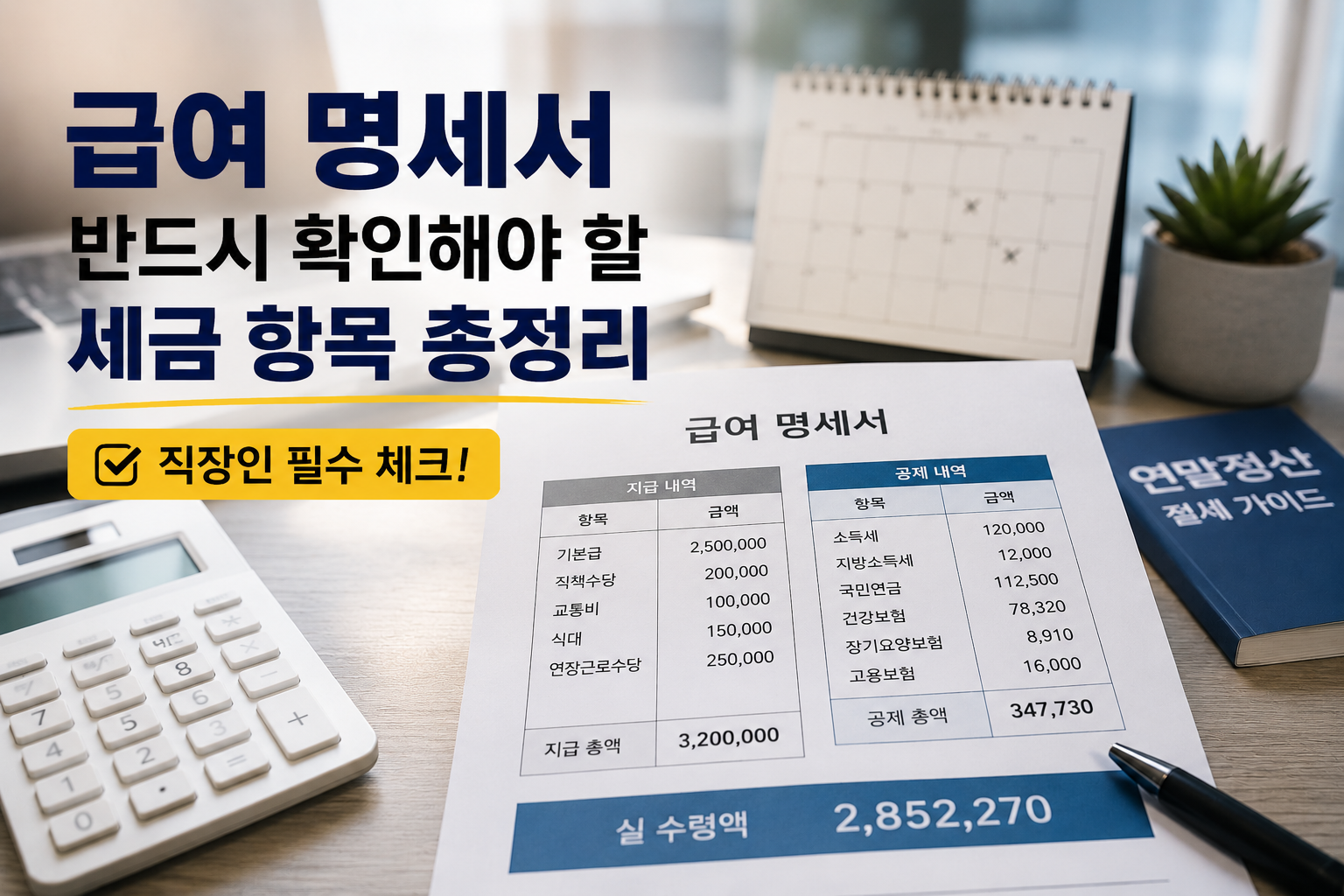 급여 명세서에서 반드시 확인해야 할 세금 항목 총정리 (직장인 필수 체크)