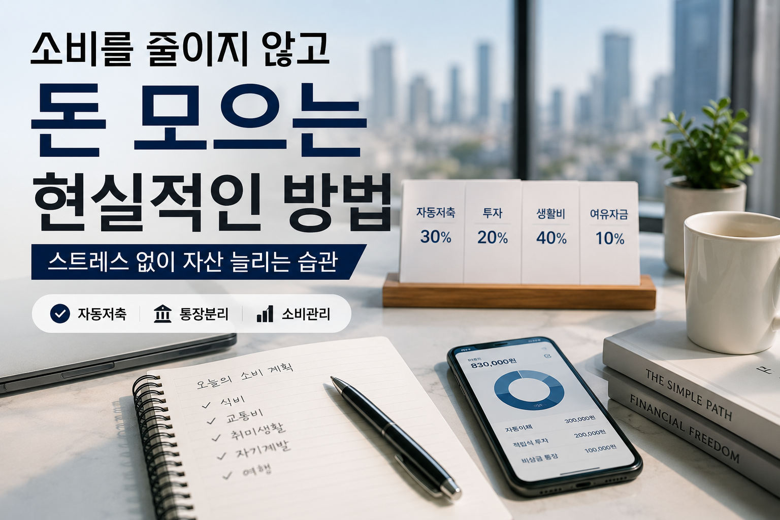 소비를 줄이지 않고 돈 모으는 현실적인 방법 (스트레스 없이 자산 늘리는 습관)