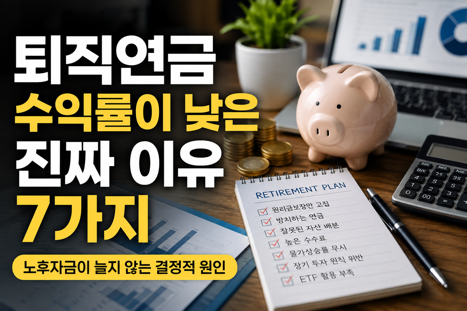 퇴직연금 수익률이 낮은 진짜 이유 7가지 (노후자금이 늘지 않는 결정적 원인)